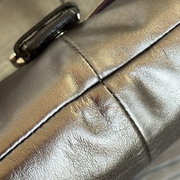 Coach Bronze Leather Flap Crossbody Bag - Picture 12 of 12